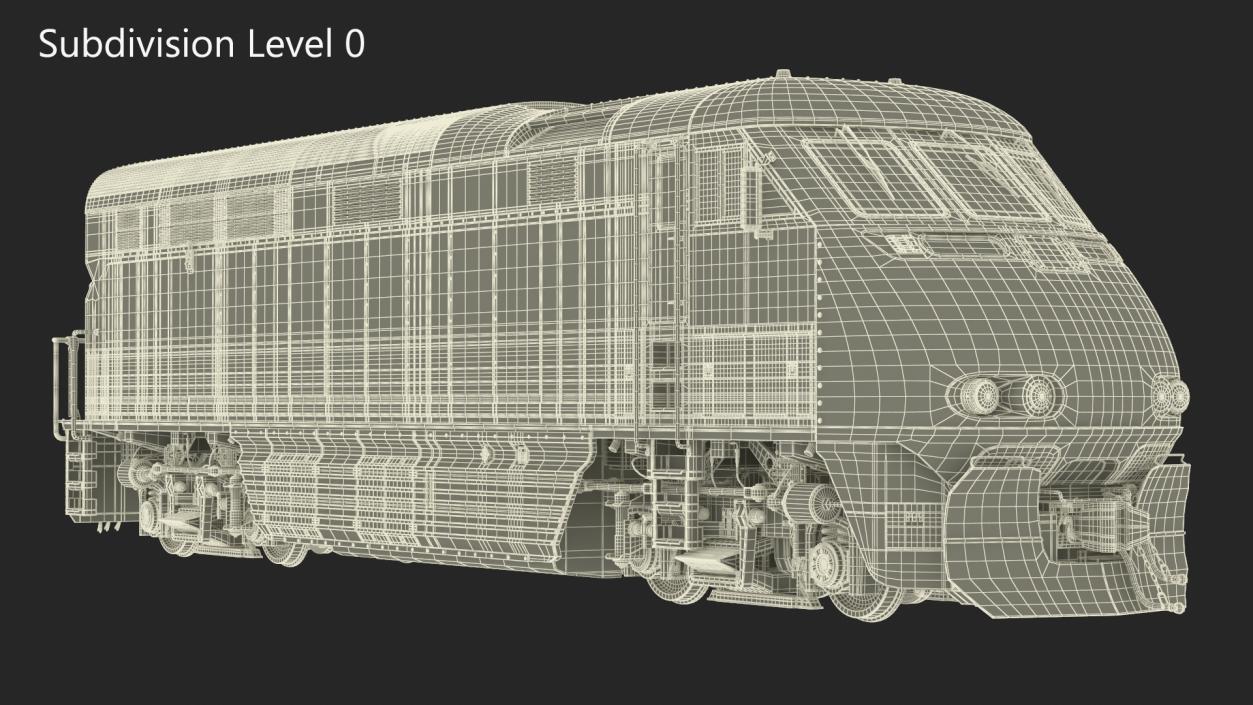 3D Santa Fe EMD F7 Diesel Locomotive model