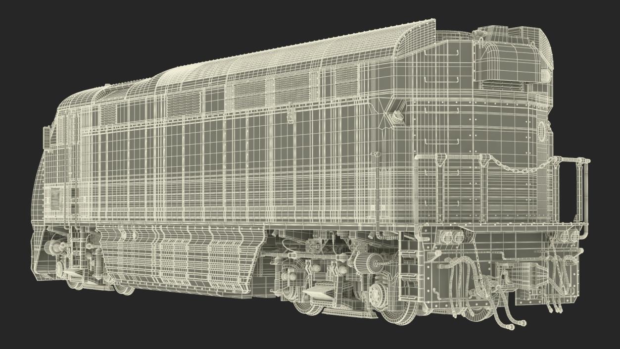 3D Santa Fe EMD F7 Diesel Locomotive model