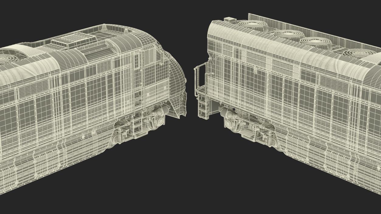 3D Santa Fe EMD F7 Diesel Locomotive model