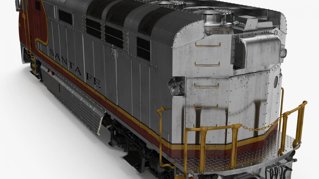 3D Santa Fe EMD F7 Diesel Locomotive model