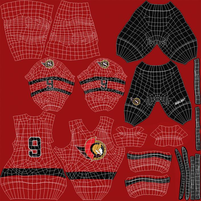 3D model Hockey Uniform Ottawa Senators