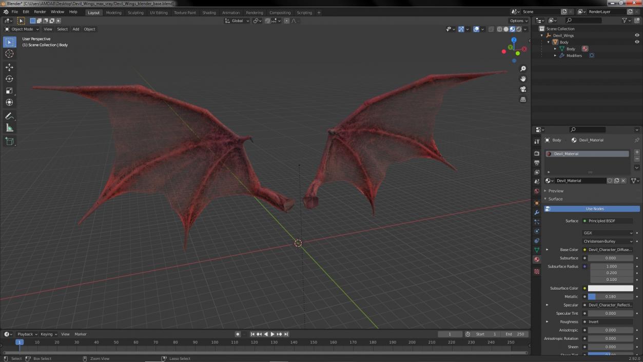 3D Devil Wings