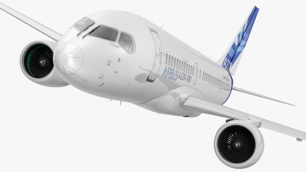 3D model Airbus A220 100 Detailed Interior Rigged