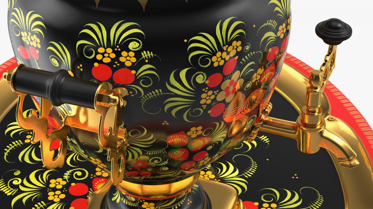 3D model Khokhloma Electric Samovar Set