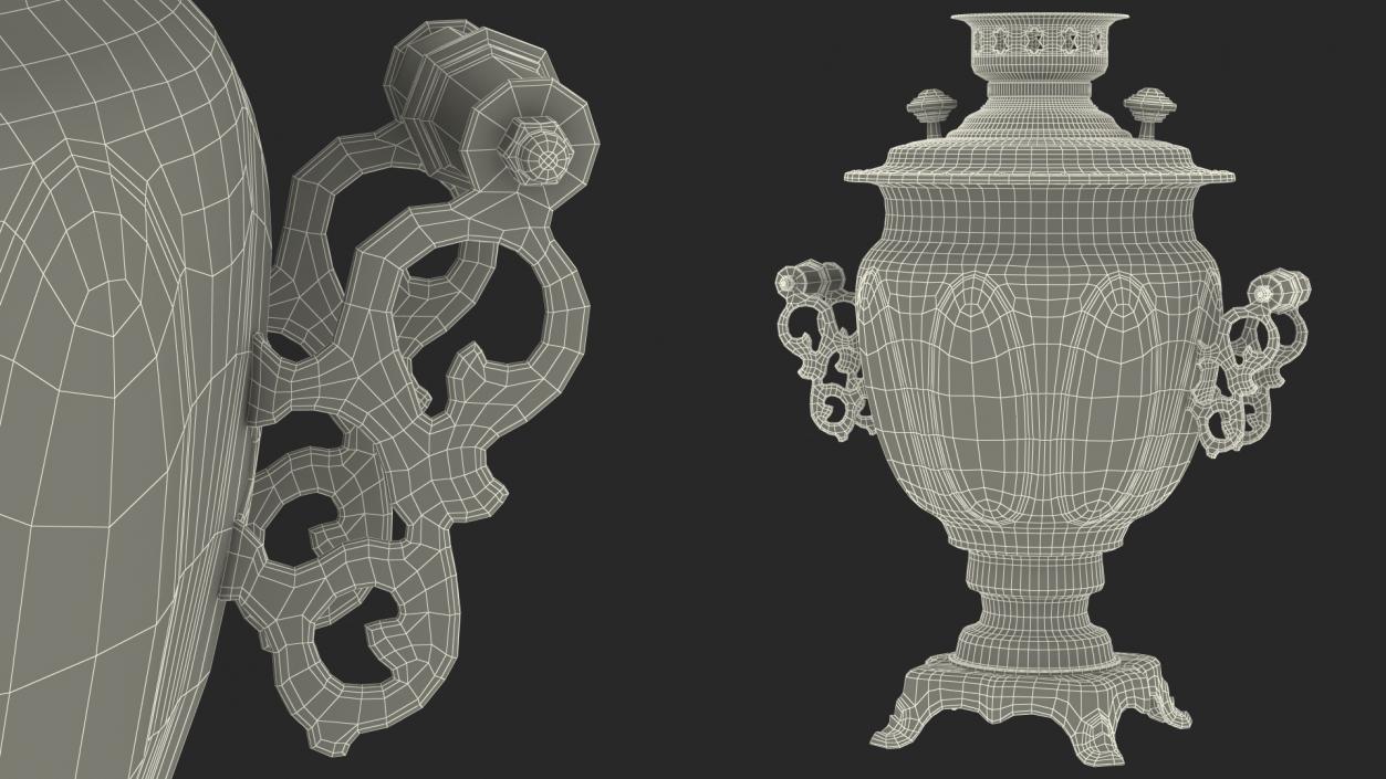 3D model Khokhloma Electric Samovar Set