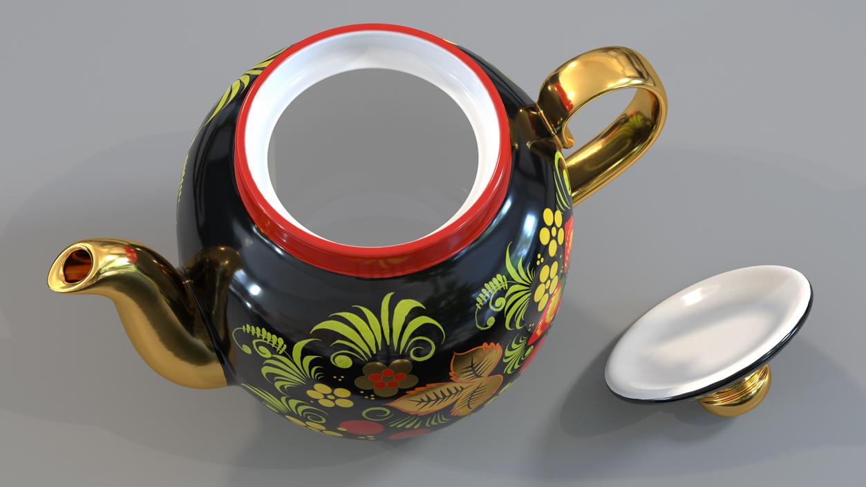 3D model Khokhloma Electric Samovar Set