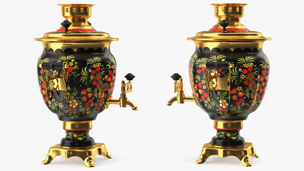 3D model Khokhloma Electric Samovar Set