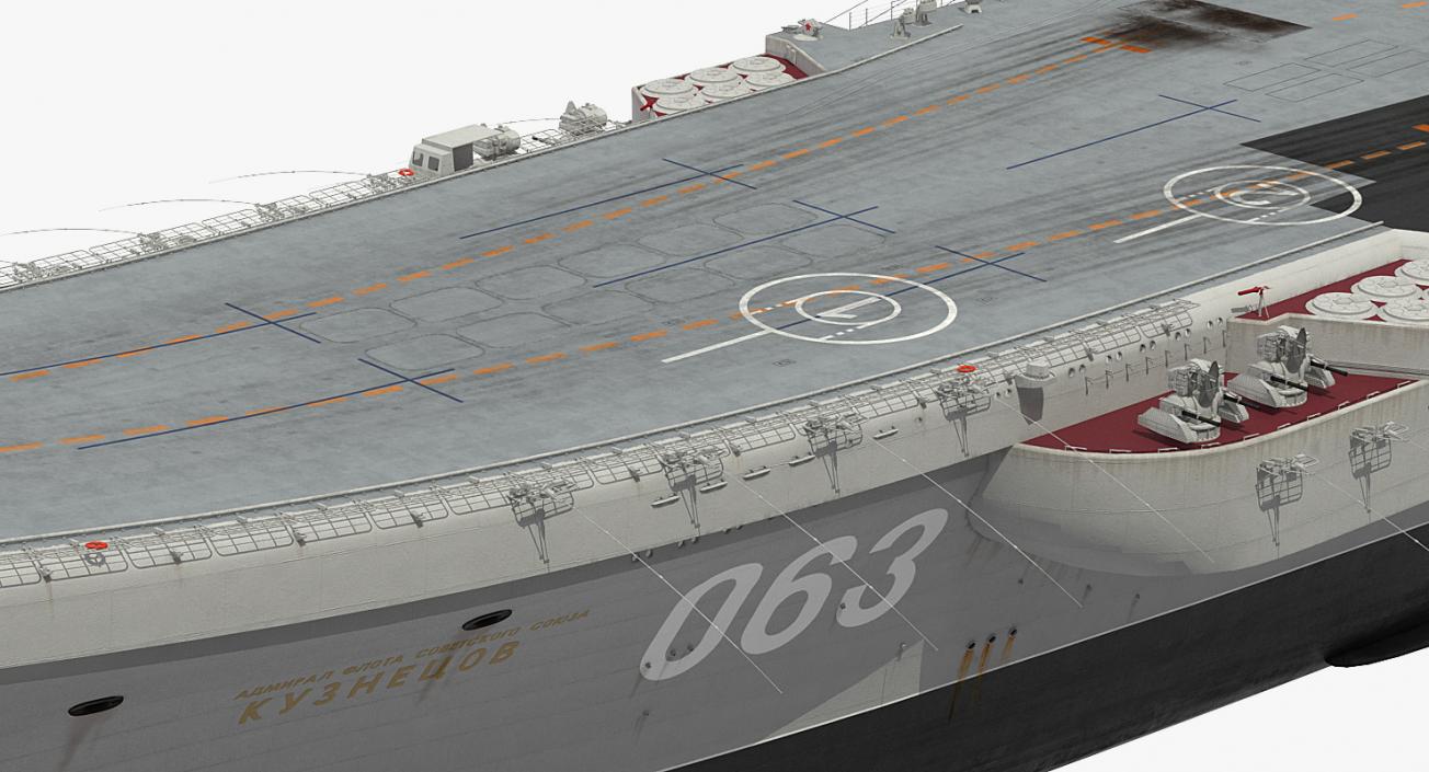 3D Admiral Kuznetsov Aircraft Carrier Rigged