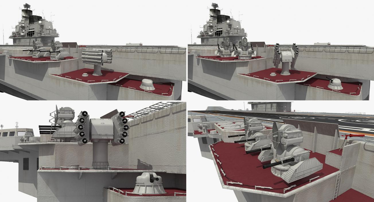 3D Admiral Kuznetsov Aircraft Carrier Rigged