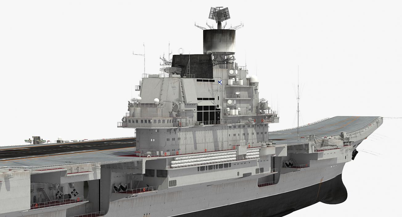 3D Admiral Kuznetsov Aircraft Carrier Rigged