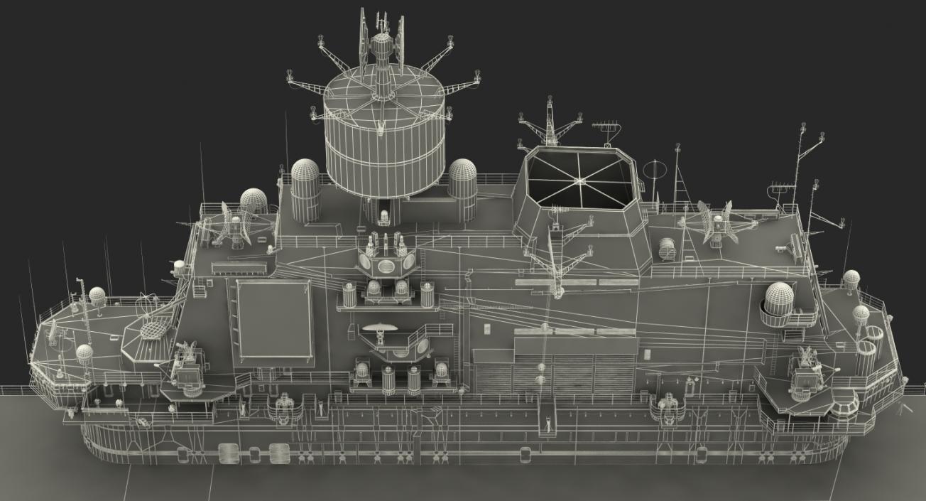 3D Admiral Kuznetsov Aircraft Carrier Rigged