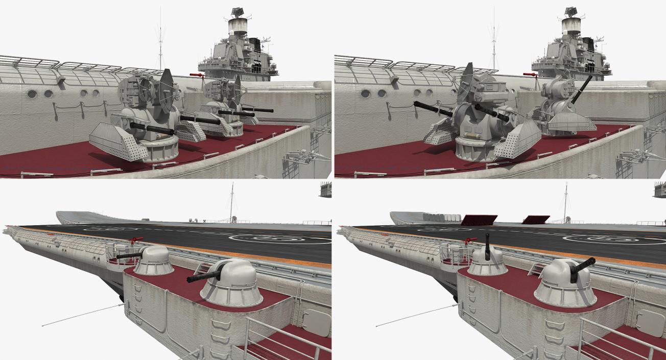 3D Admiral Kuznetsov Aircraft Carrier Rigged