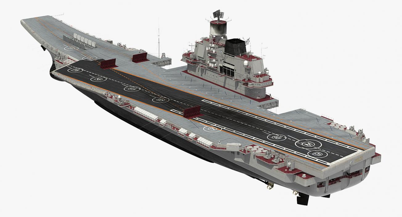 3D Admiral Kuznetsov Aircraft Carrier Rigged