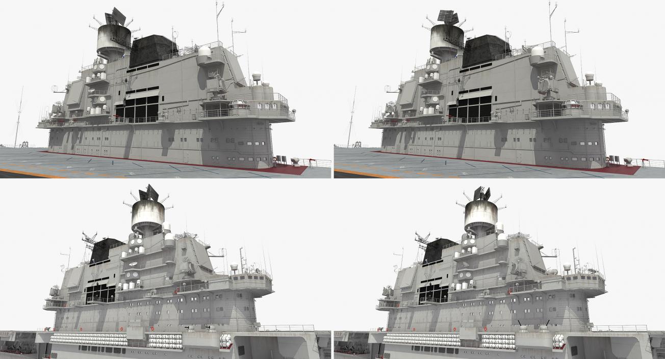 3D Admiral Kuznetsov Aircraft Carrier Rigged