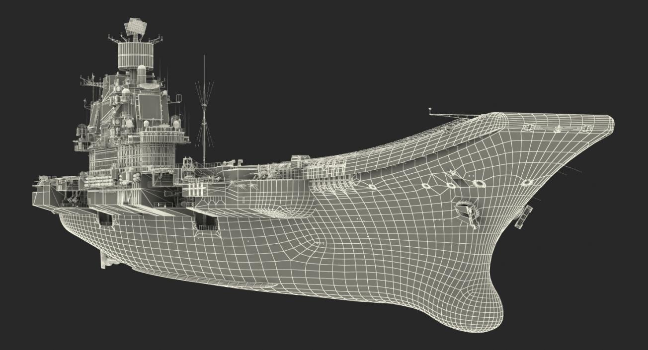 3D Admiral Kuznetsov Aircraft Carrier Rigged