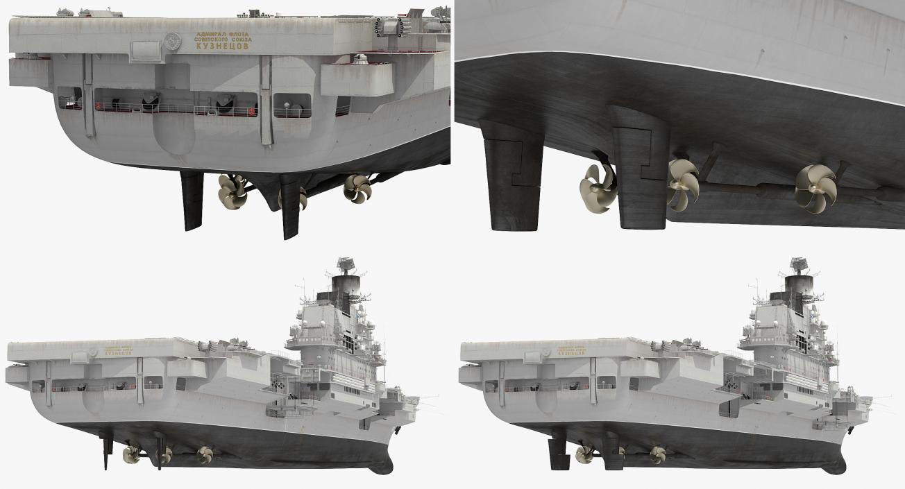 3D Admiral Kuznetsov Aircraft Carrier Rigged