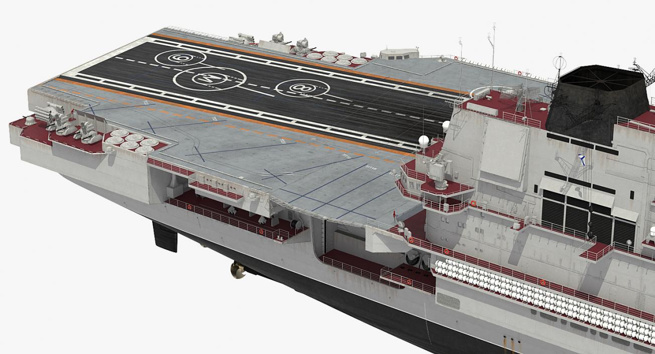 3D Admiral Kuznetsov Aircraft Carrier Rigged