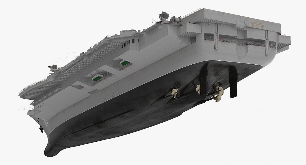 3D Admiral Kuznetsov Aircraft Carrier Rigged