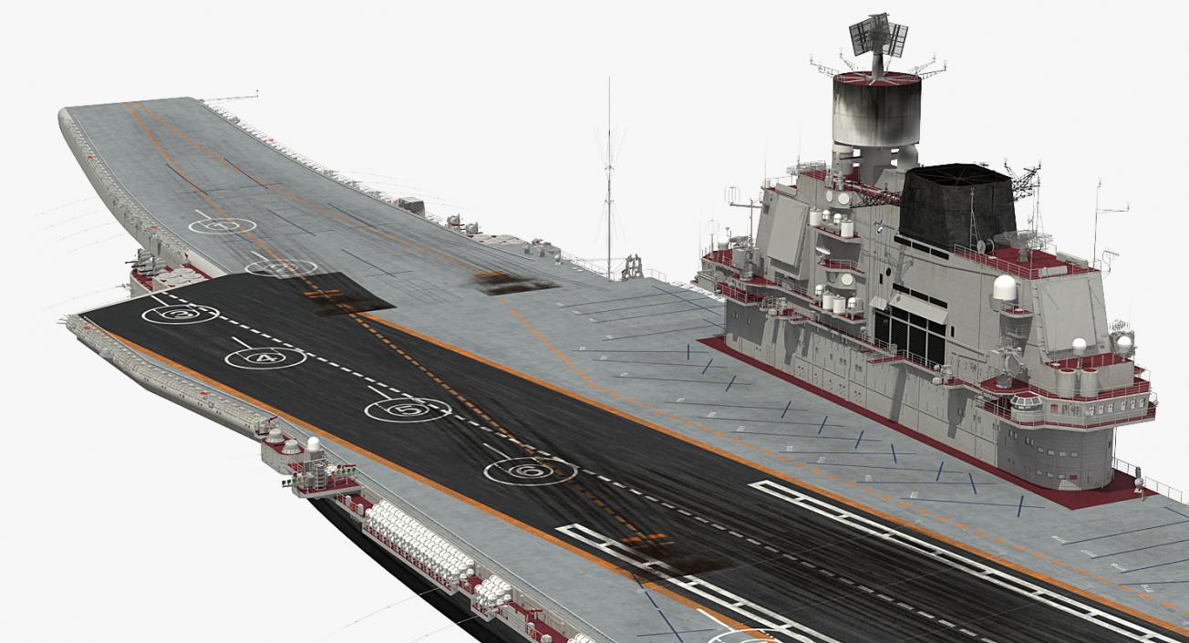 3D Admiral Kuznetsov Aircraft Carrier Rigged