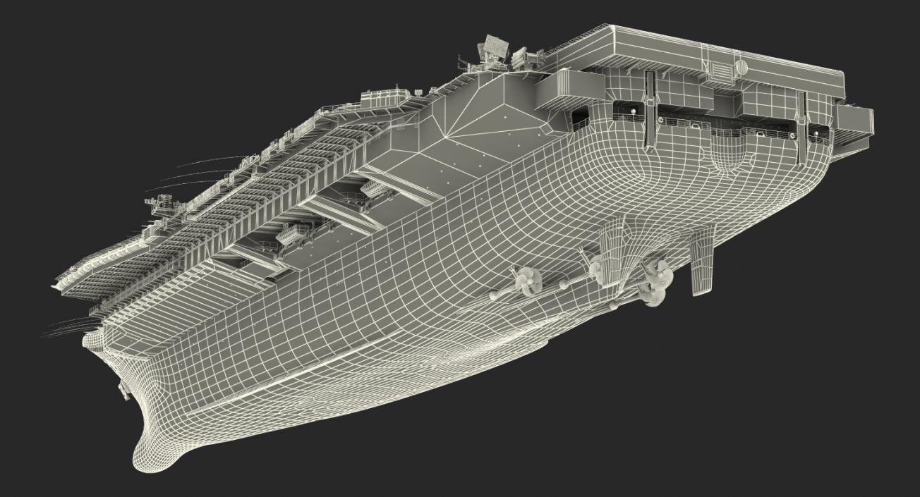 3D Admiral Kuznetsov Aircraft Carrier Rigged