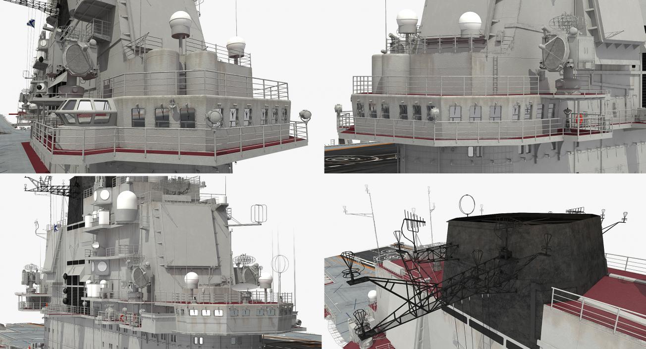 3D Admiral Kuznetsov Aircraft Carrier Rigged