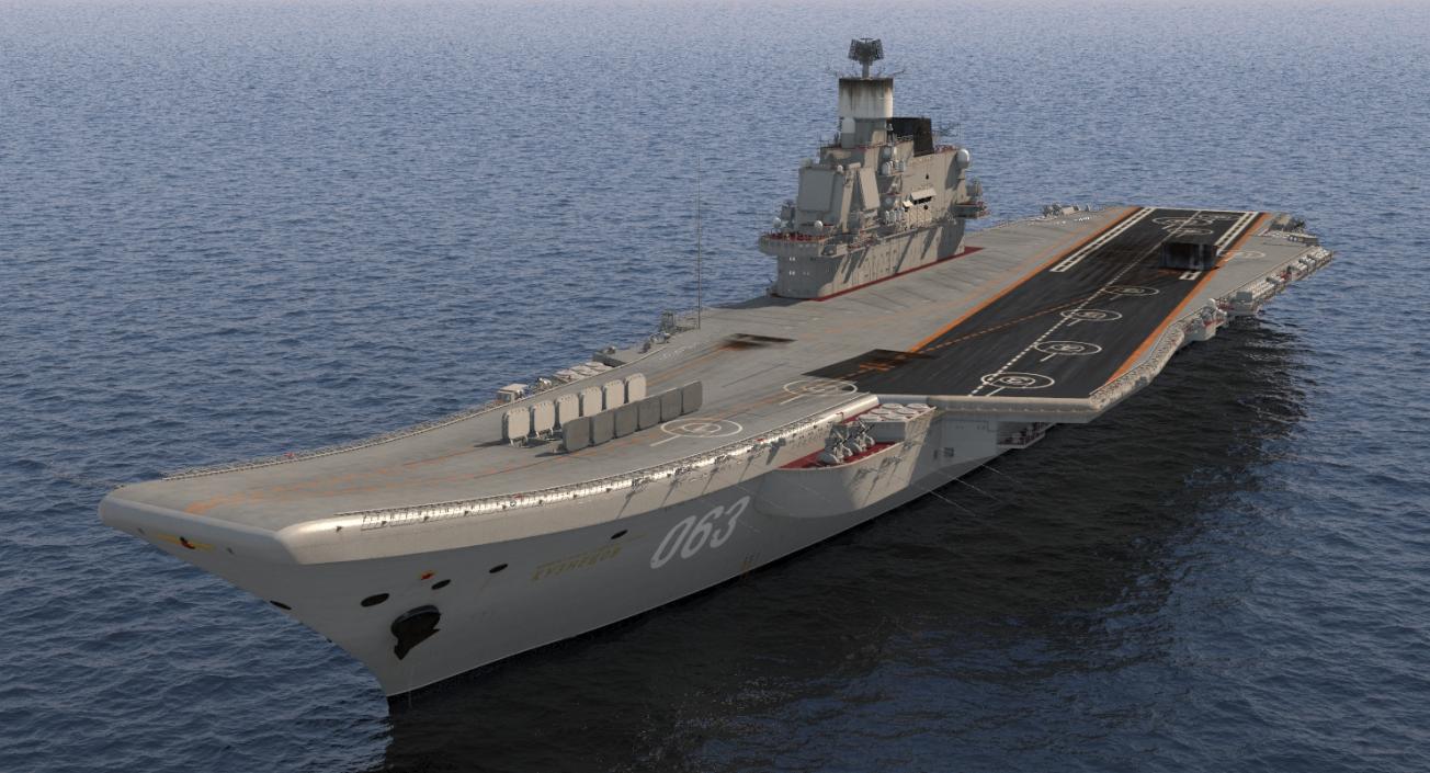 3D Admiral Kuznetsov Aircraft Carrier Rigged