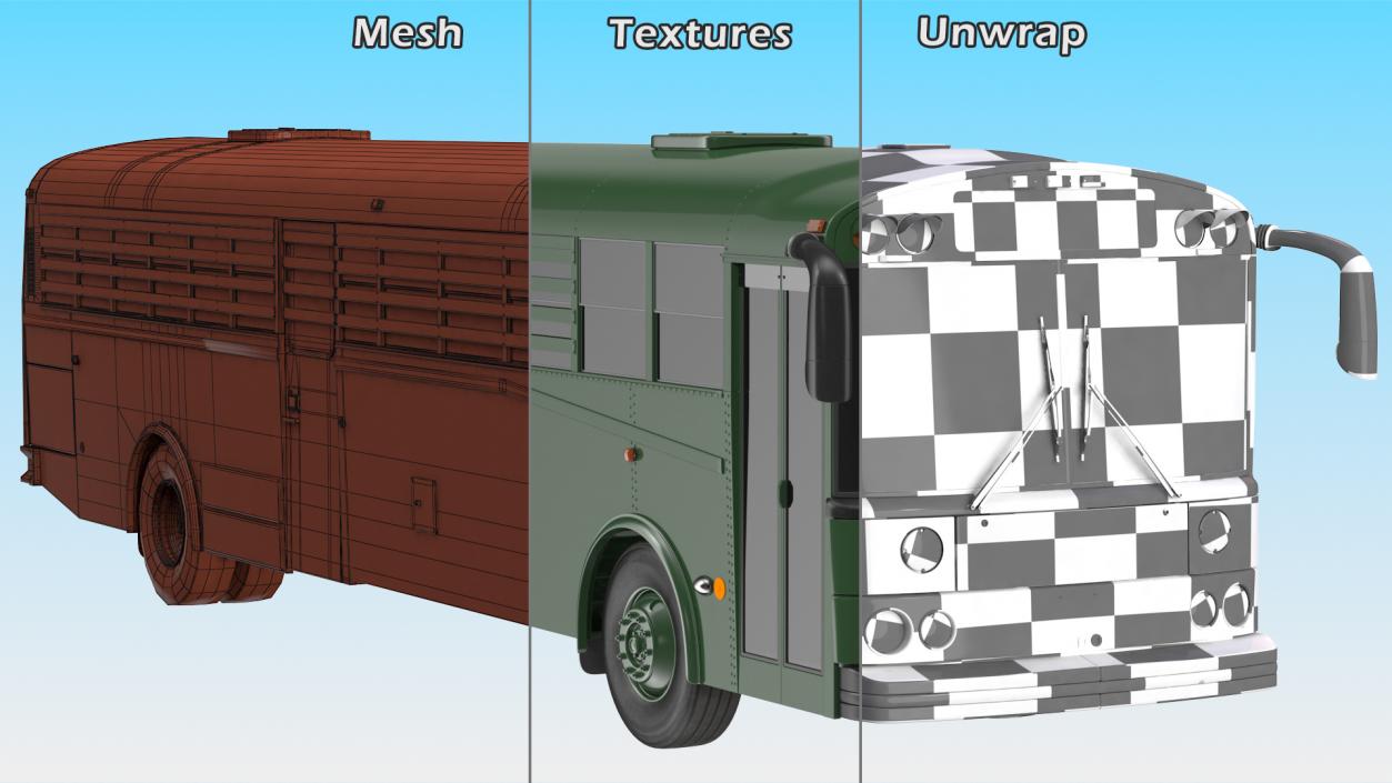 Prison Bus Exterior Only 3D model