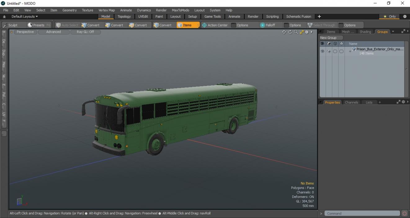 Prison Bus Exterior Only 3D model