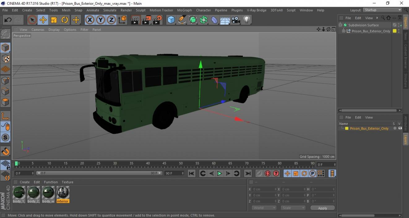 Prison Bus Exterior Only 3D model