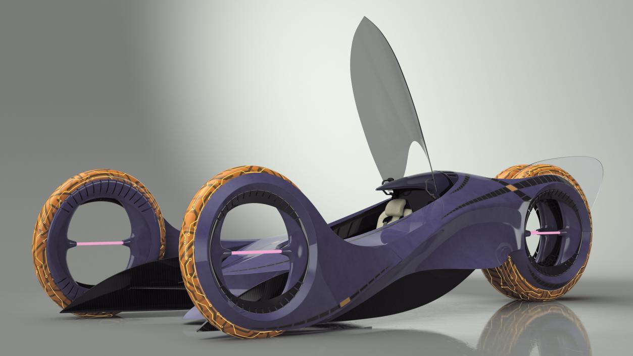 3D Futuristic Racing Supercar Concept Rigged 2 model