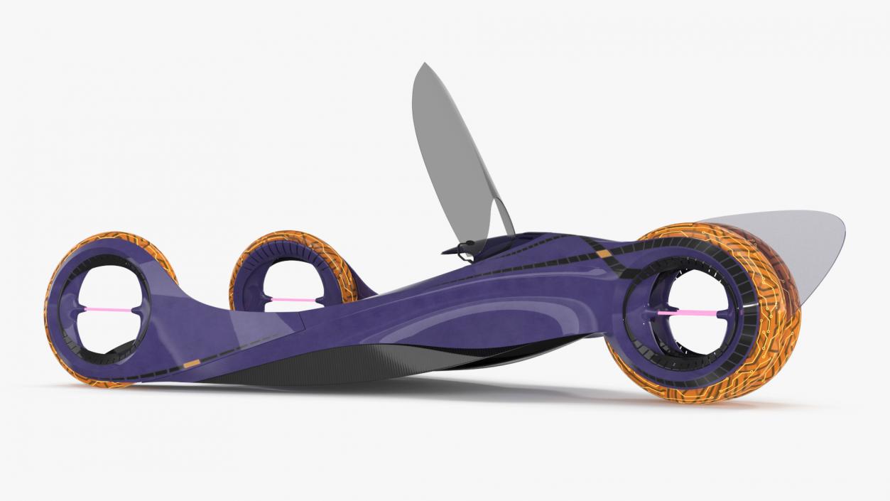 3D Futuristic Racing Supercar Concept Rigged 2 model