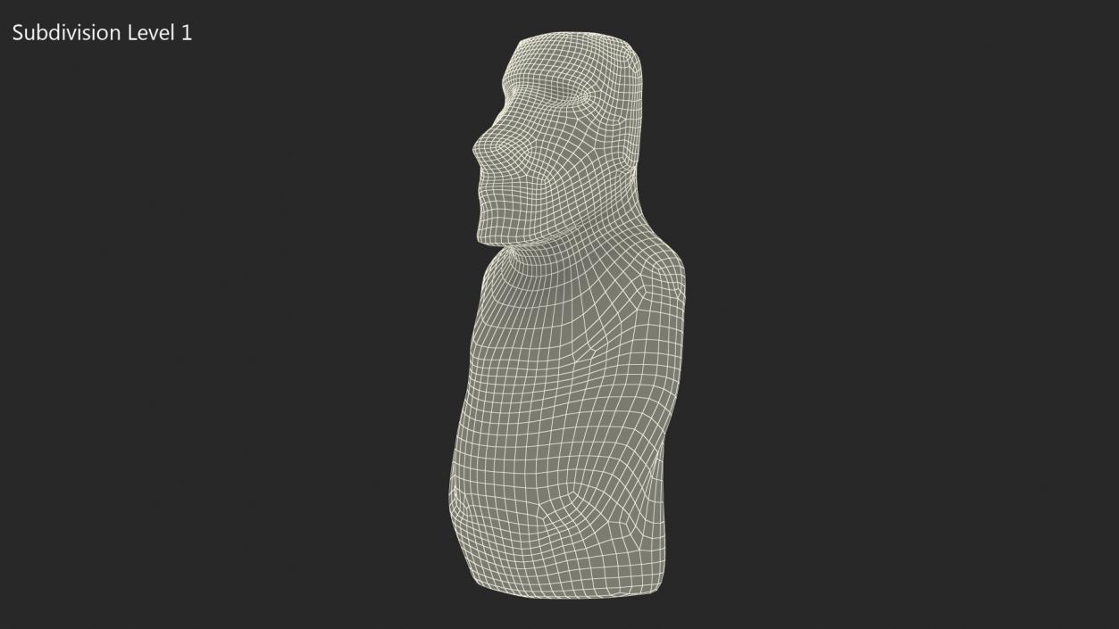 3D Easter Island Statue Moai White