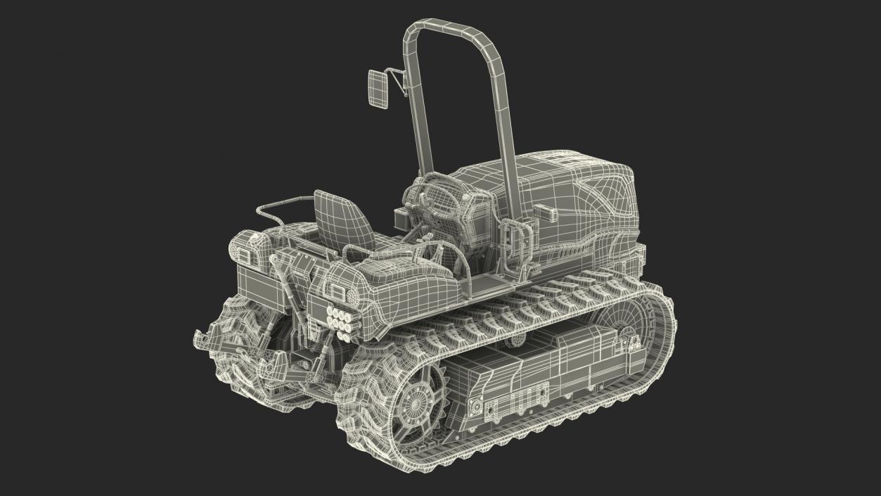 New Holland TK4 Tracked Tractor Dirty Rigged 3D model