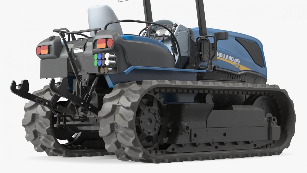 New Holland TK4 Tracked Tractor Dirty Rigged 3D model