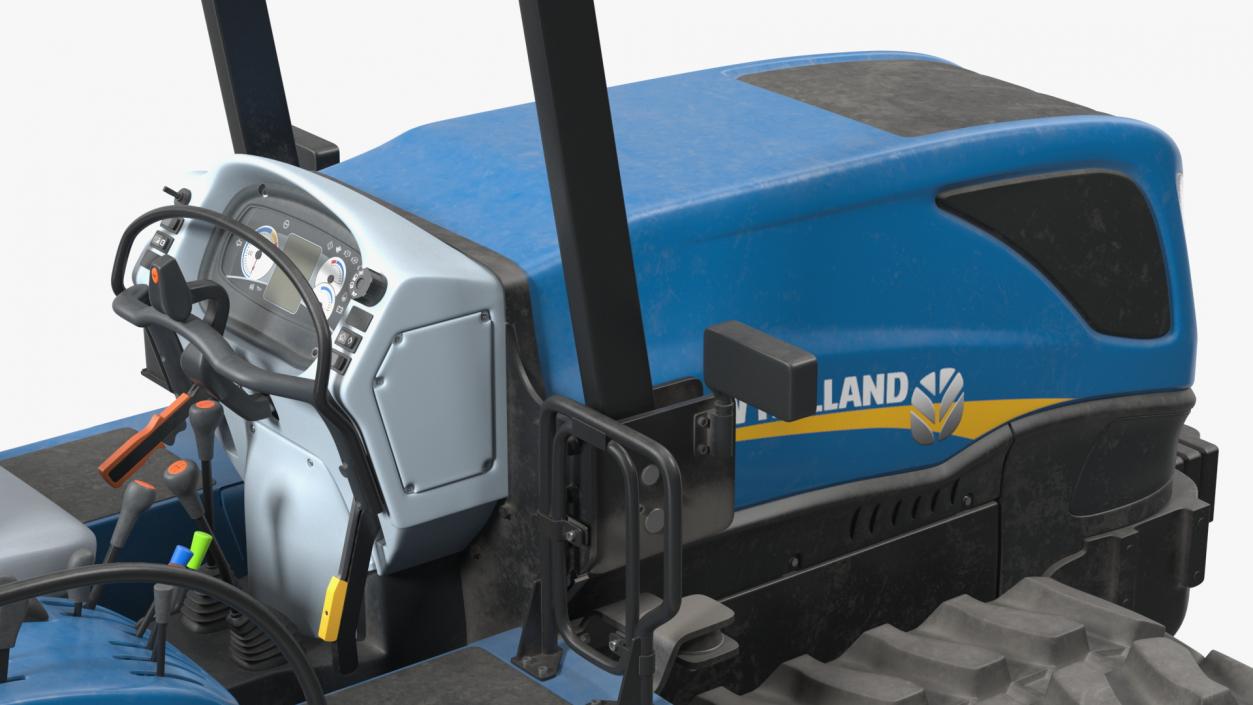 New Holland TK4 Tracked Tractor Dirty Rigged 3D model