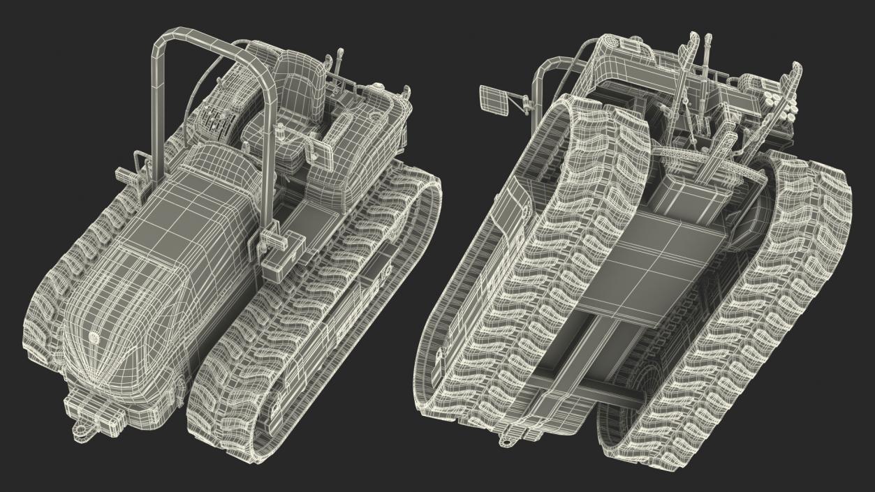 New Holland TK4 Tracked Tractor Dirty Rigged 3D model