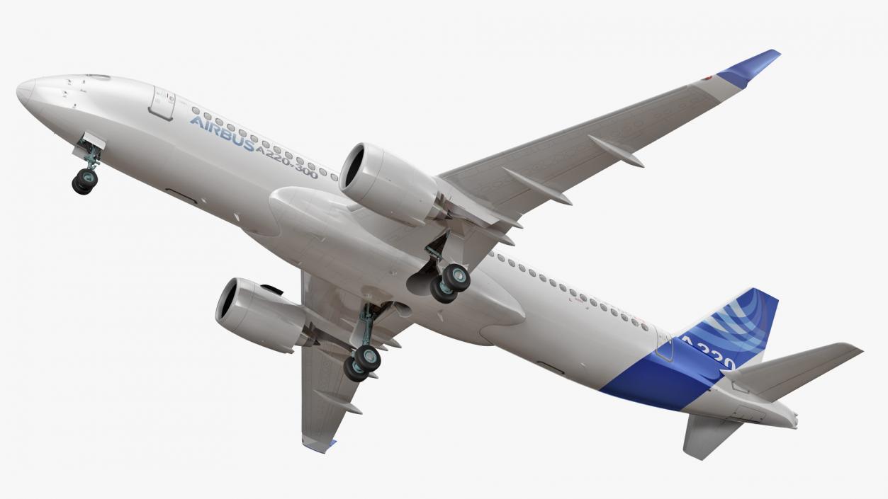 3D Airbus A220 300 Detailed Interior model