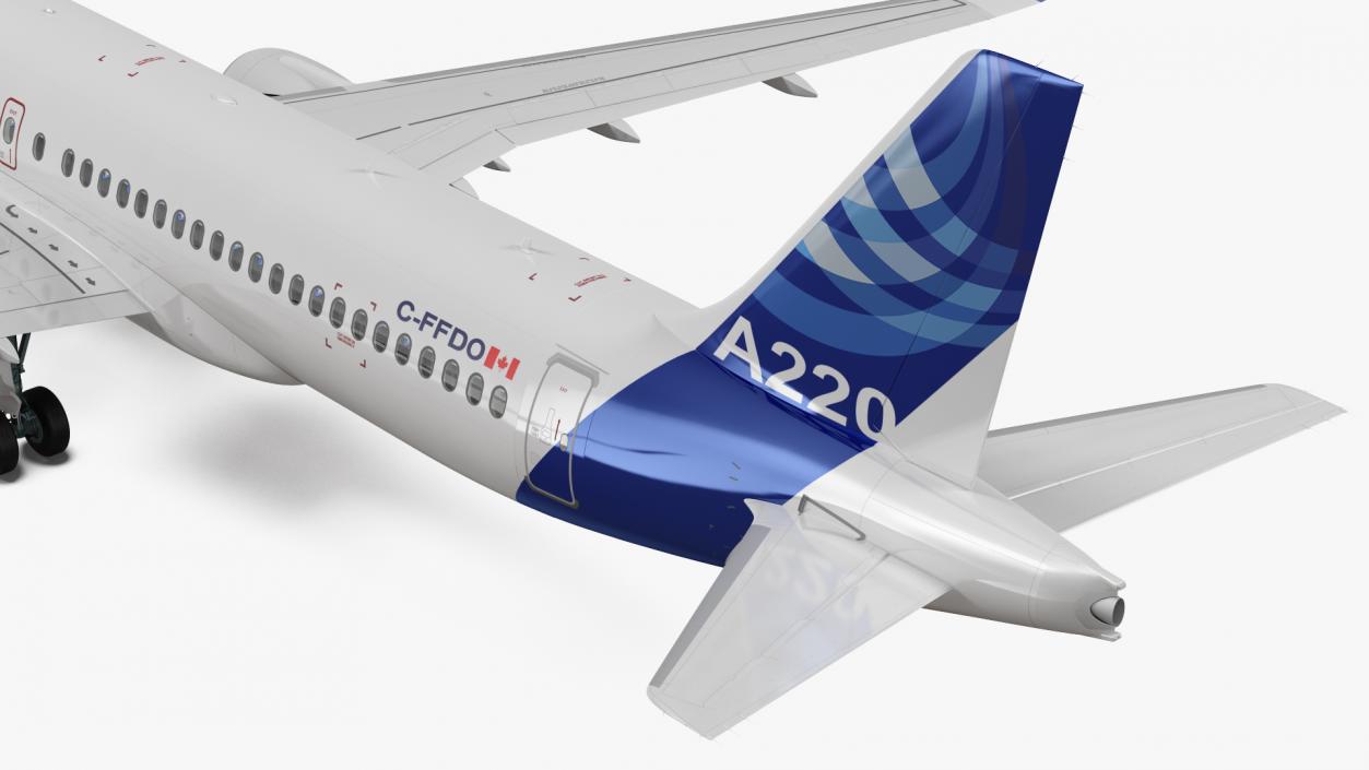 3D Airbus A220 300 Detailed Interior model