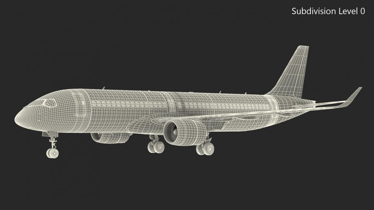 3D Airbus A220 300 Detailed Interior model