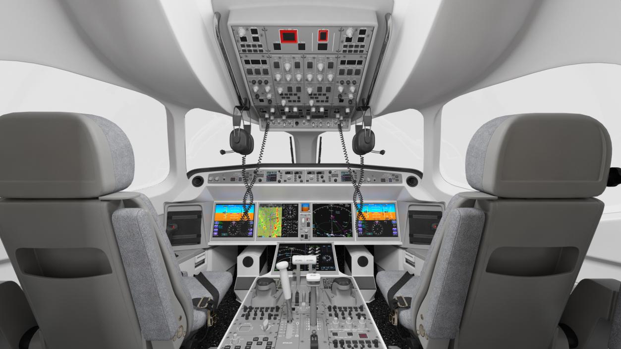 3D Airbus A220 300 Detailed Interior model