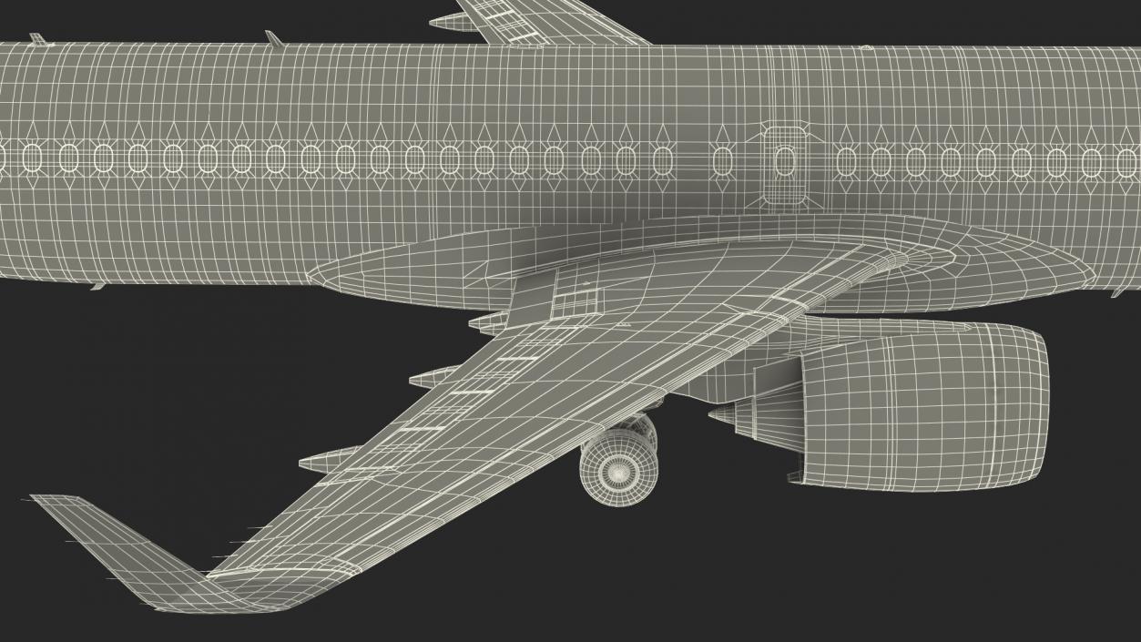 3D Airbus A220 300 Detailed Interior model