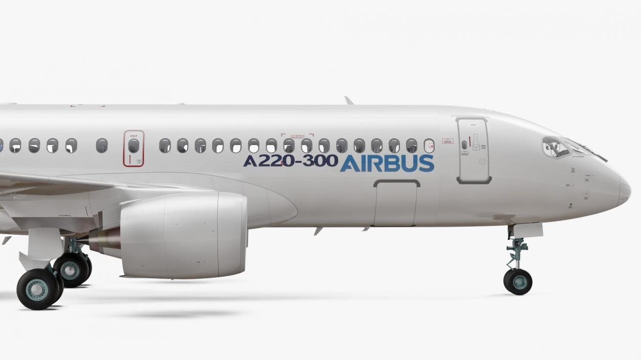 3D Airbus A220 300 Detailed Interior model