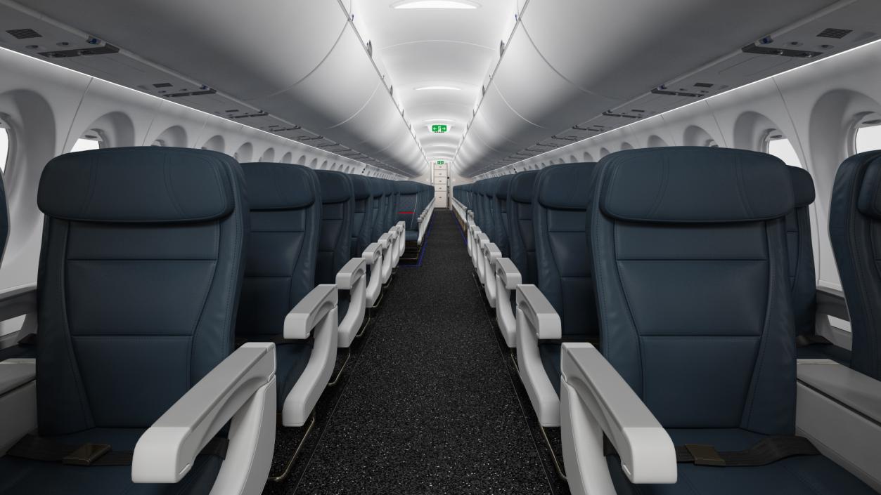 3D Airbus A220 300 Detailed Interior model