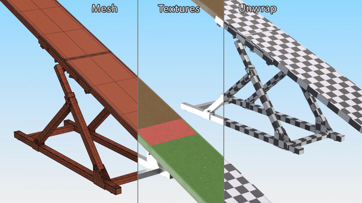 Dog Agility Teeter Green 3D model