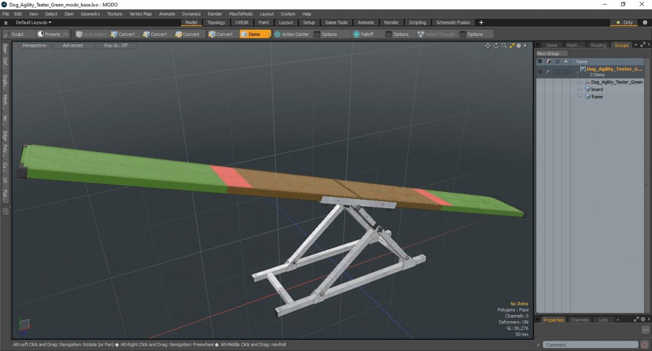 Dog Agility Teeter Green 3D model