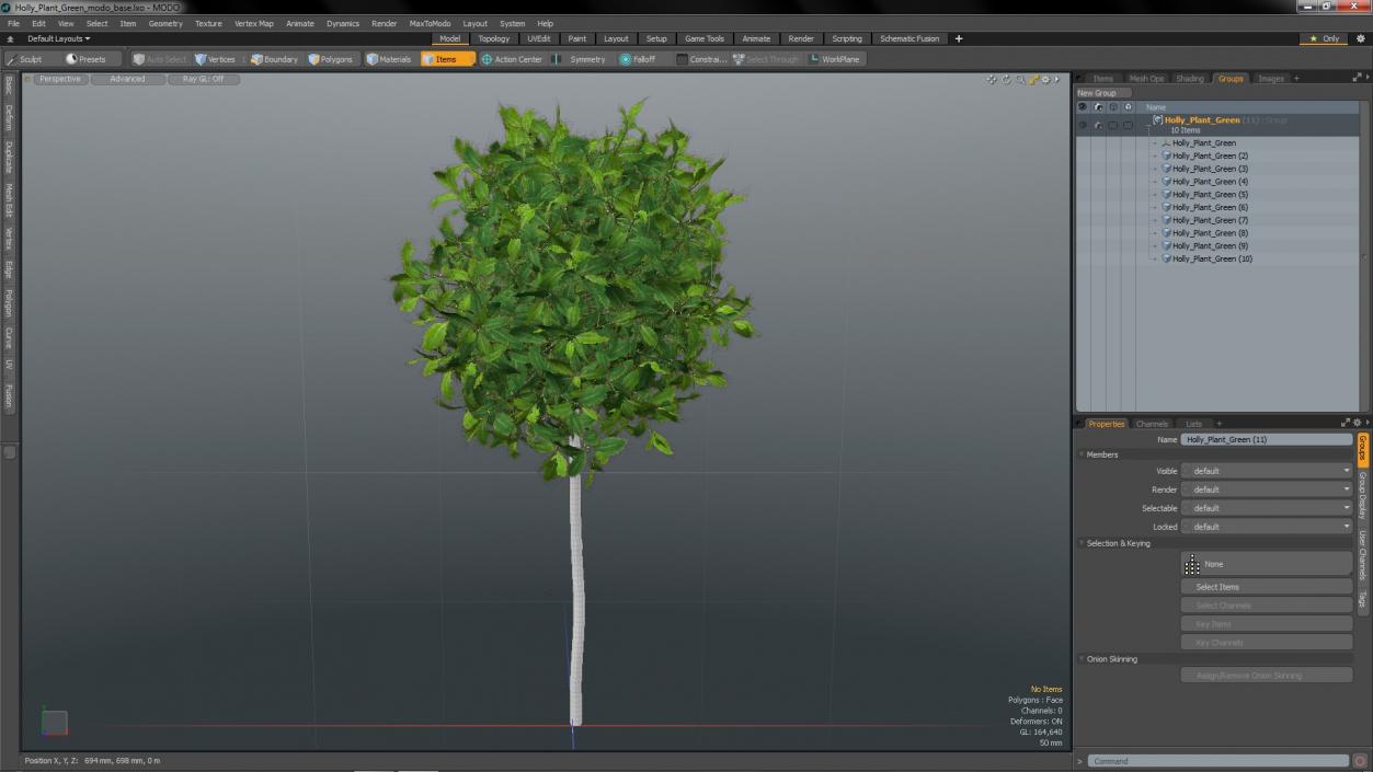 Holly Plant Green 3D