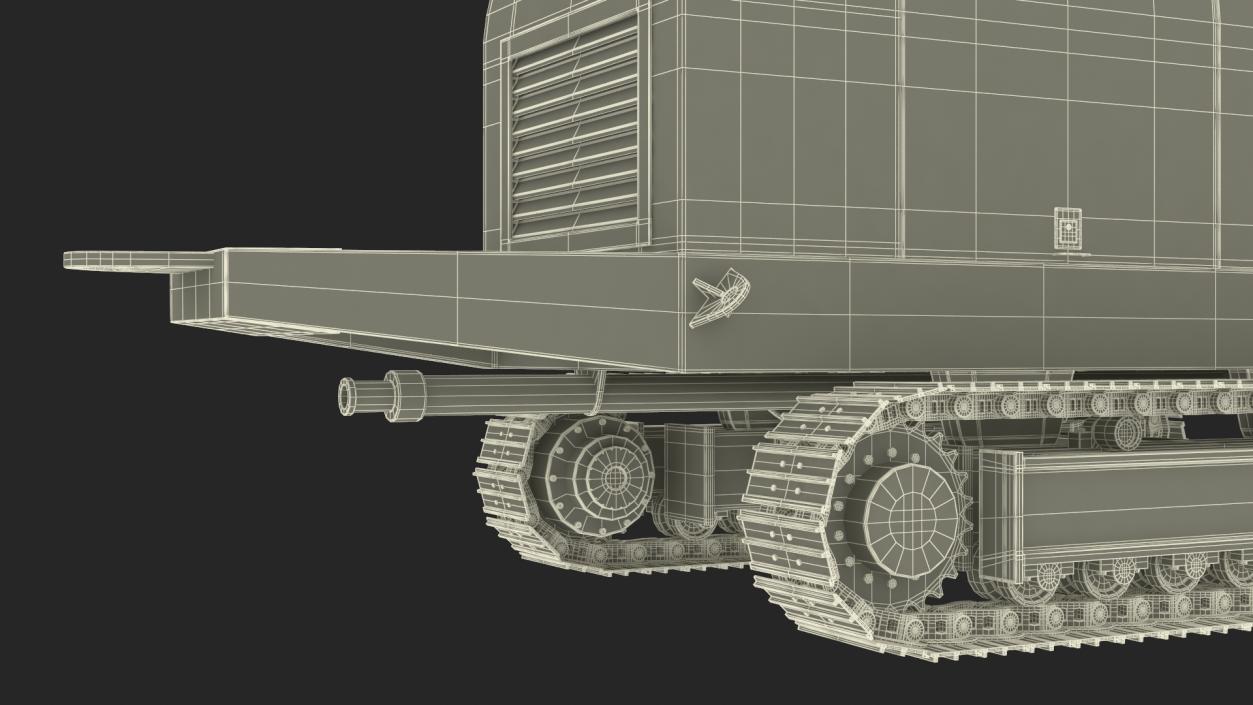 3D Portable Concrete Pump on Crawler Chassis Rigged model