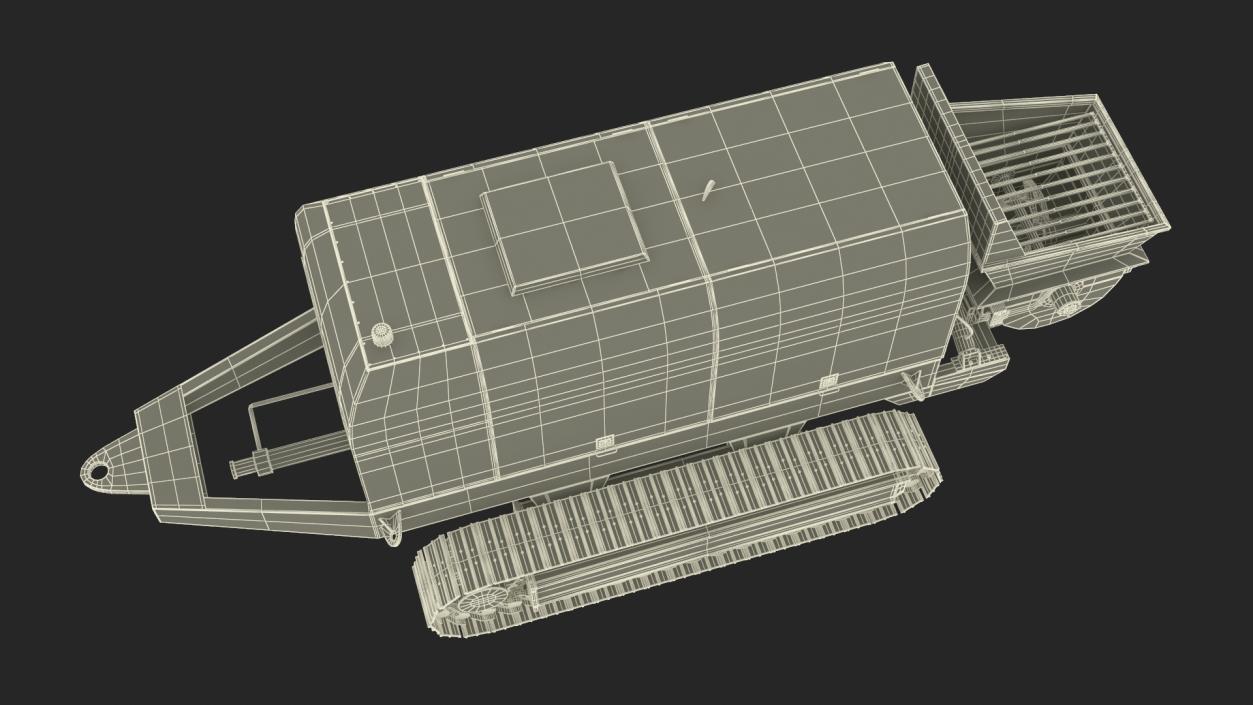 3D Portable Concrete Pump on Crawler Chassis Rigged model