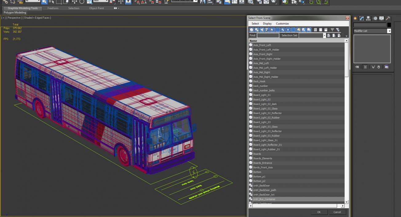 3D Flxible Metro D Bus Rigged