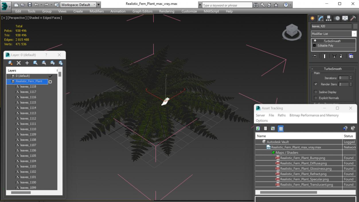 3D model Realistic Fern Plant